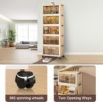 Stackable Storage Bins with Lids, 5 Tier Storage Cabinet with Wheels Dual Opening Storage Box, Collapsible Closet Organizer Foldable Clothes Snacks Toys Book Container Case 42x26x108cm - Image 3