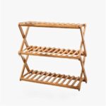 Foldable Bamboo Shoe Rack - 5-Tier Portable Storage Shelf for Bedroom Door No Assembly Required Multi-Functional Space-Saving Design (50cm) - Image 7