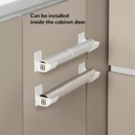 Cling Film & Foil Holders, 4 Pairs No-Drill Storage Racks, Convenient Saran Wrap and Trash Bag Organizers, Side-Mount Fridge Storage Solution, Adhesive Installation, Bags Up to 6cm Diameter - Image 6