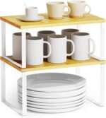 Kitchen Countertop Organizer, Kitchen Organizers and Storage Cabinet Shelf, Expandable Stackable Kitchen Storage Shelf Spice Rack, Kitchen Pantry Organizer Bathroom Counter Organizer (Natural Beige)