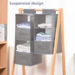 Wardrobe Hanging Storage Bag Hanging Closet Organizer, Dressing Room Finishing Hanging Underwear Storage Bag Household Multi-Layer Box Dust Bag Foldable Includes 2 Drawers (5-tier, grey) - Image 7