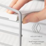 YouCopia UpSpace Adjustable Box Organizer for Foil, Wrap, and Kitchen Cabinet Storage, Original, Space-Saving Rack with Non-Slip Base, Easy Assembly, White - Image 2