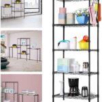 BEONE 5-Tier Wire Storage Shelving Rack Unit for Home Bathroom Kitchen, 5 Shelves Metal Kitchen (5-Tier, Black) Black 7323