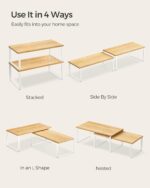 Cabinet Organizer Shelf, Set of 2 Kitchen Cabinet and Counter Shelf Organizer, Kitchen Storage, Spice Rack, Stackable, Expandable, Metal and Engineered Wood, Cloud White and Natural Beige - Image 7