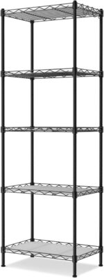 WORKPRO 5-Tier Storage Shelves, Metal Wire Shelving Unit, 44 cm W x 29 cm D x 131 cm H, 250 kg Load Capacity, Adjustable Shelf Rack for Kitchen Pantry Closet Garage