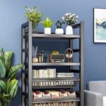 【5-Tier Rolling Storage Rack】Metal Utility Shelf with Wheels, Multi-Purpose Standing Shelf Organizer for Kitchen, Pantry, Laundry Room, Closet, Bedroom - Image 6
