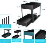 Jorunb Under Sink Organizer, 2 Tier Bathroom Cabinet Organizer with Sliding Basket, Multi-Purpose Under Sink Organizers and Storage for Bathroom Kitchen (4 Hooks) - Image 6