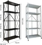 Leostar 5 Tier Kitchen Shelf Organizer, Black, 72X36.5X160.5Cm, Str-4327 - Image 2