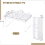 Cabinet Organizer Shelf, 2 Pcs Foldable Stackable Spice Rack, Ventilated Material Pantry Storage Shelves, Counter Shelf for Cabinets, Countertop, Makeup, Bathroom, Desk, Cupboard, White - Image 8