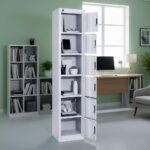 RIGID 6 Door Steel Storage Locker with Shelves | Metal Cabinet for Home, School & Office | Secure Key Lock System, Plastic Handles, Multi-Compartment Organizer, Grey (45D x 38W x 180H cm) Assembled - Image 6