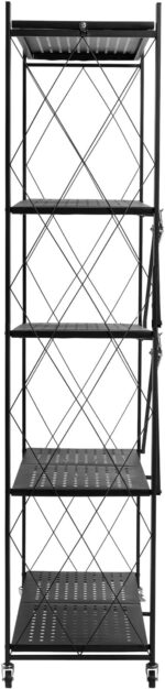 KSEIBI 5-Tier Carbon Steel Folding Storage Rack, 71.5 cm x 34 cm x 160 cm Size, Black - Image 3