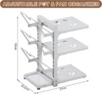Pots and Pans Organizer under Cabinet, Cutting Board Pot Lid Storage Rack with 6 Adjustable Tiers and 3 Pot Lid Racks, Pan Holder Under Sink, Heavy Duty kitchen Organizer Pot Racks - Image 2