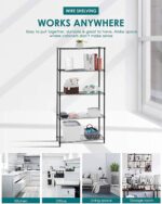5-Tier Metal Wire Shelving Rack - Adjustable Layer Rack Strong Steel, Organizer for Kitchen, Pantry, Laundry, Office - Image 4