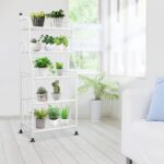 Storage Shelving Rack Unit Heavy Duty Organizer Kitchen Storage Rack Metal Plant Stand Shelf for Laundry Bathroom Kitchen Pantry Closet Indoor/Outdoor (White, 5-Tier) - Image 2