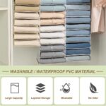 X spring Hanging Closet Organizer, 12-Shelf Hanging Wardrobe Shelf, Closet Organizer and Storage, Foldable Space Saver with Sturdy Hooks, Breathable Mesh for Bedroom Organization - Image 6