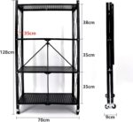 4-Tier Shelf Shelving Storage Unit Industrial Storage Shelf Organizer Foldable Display Rack Kitchen Shelves Bookshelf with Wheels