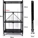 4-Tier Shelf Shelving Storage Unit Industrial Storage Shelf Organizer Foldable Display Rack Kitchen Shelves Bookshelf with Wheels
