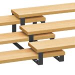 SONGMICS Spice Rack, Set of 2 Cabinet Shelf Organizers, 3-Tier Extendable Spice Holder, Bamboo, Stackable, for Pantry, Cupboard, Countertop, Natural and Black UKCS016N01