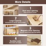 Stackable Storage Bins with Lids, 5 Tier Storage Cabinet with Wheels Dual Opening Storage Box, Collapsible Closet Organizer Foldable Clothes Snacks Toys Book Container Case 42x26x108cm - Image 4