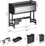 Heavy Duty Over The Sink Dish Drying, 3 Tier Metal Over The Counter Dish Drying Rack with Dust-Proof Cabinet, Height Large Drainer with Utensil Holder for Kitchen(Black) - Image 6