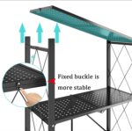 Metal Shelf Storage Shelves, Foldable Kitchen Stand Storage Shelves, Shelf Unit with X Side Frame, High Density Mesh for Garage, Pantry, Bathroom (28.5x14.5x64cm-5 Tiers) - Image 5
