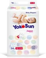 Baby Diapers Size 4 / L (9–13 kg), 54 pcs, Soft & Hypoallergenic, Everyday Protection with Japanese Technology