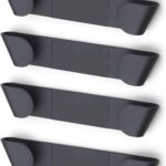Universal Pot Lid Organizer for Cabinet - Upgraded 4 Pack Inside Cabinet Door Wall Mount Pan Top Storage Organizer Rack Holder for Kitchen, Fits 6" to 10" (Black)