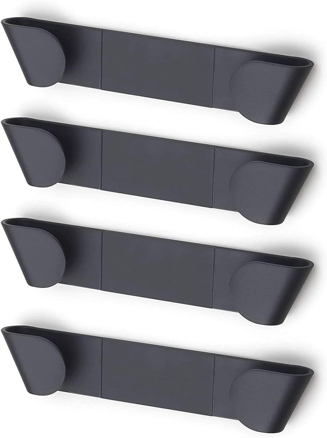 61NoY1862tL._AC_SL1500_.jpg Universal Pot Lid Organizer for Cabinet - Upgraded 4 Pack Inside Cabinet Door Wall Mount Pan Top Storage Organizer Rack Holder for Kitchen, Fits 6" to 10" (Black) - Image 1