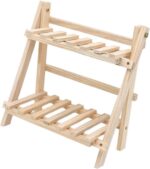 Zerodis Storage Racks Tiers Space Saving Wooden Shelf Foldable Desktop Bookshelf Double Layer Shelf for Top of Desk Office Storage Rack for Office Study Kitchen Dorm Desk Organizer - Image 2