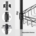 6 Tier Wire Shelving Unit, Isyunen Metal Standing Shelf Units Storage Shelves Rack Adjustable Heavy Duty Shelving Rack with Baskets for Kitchen Bathroom Laundry, Black - Image 5