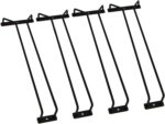 14-Inch Black Wine Glass Rack, Under Cabinet Wine Glass Holder Stainless Steel Chrome Finish Stemware Rack - Hanging Stemware Holder for Cabinet Kitchen Bar, Set of 4