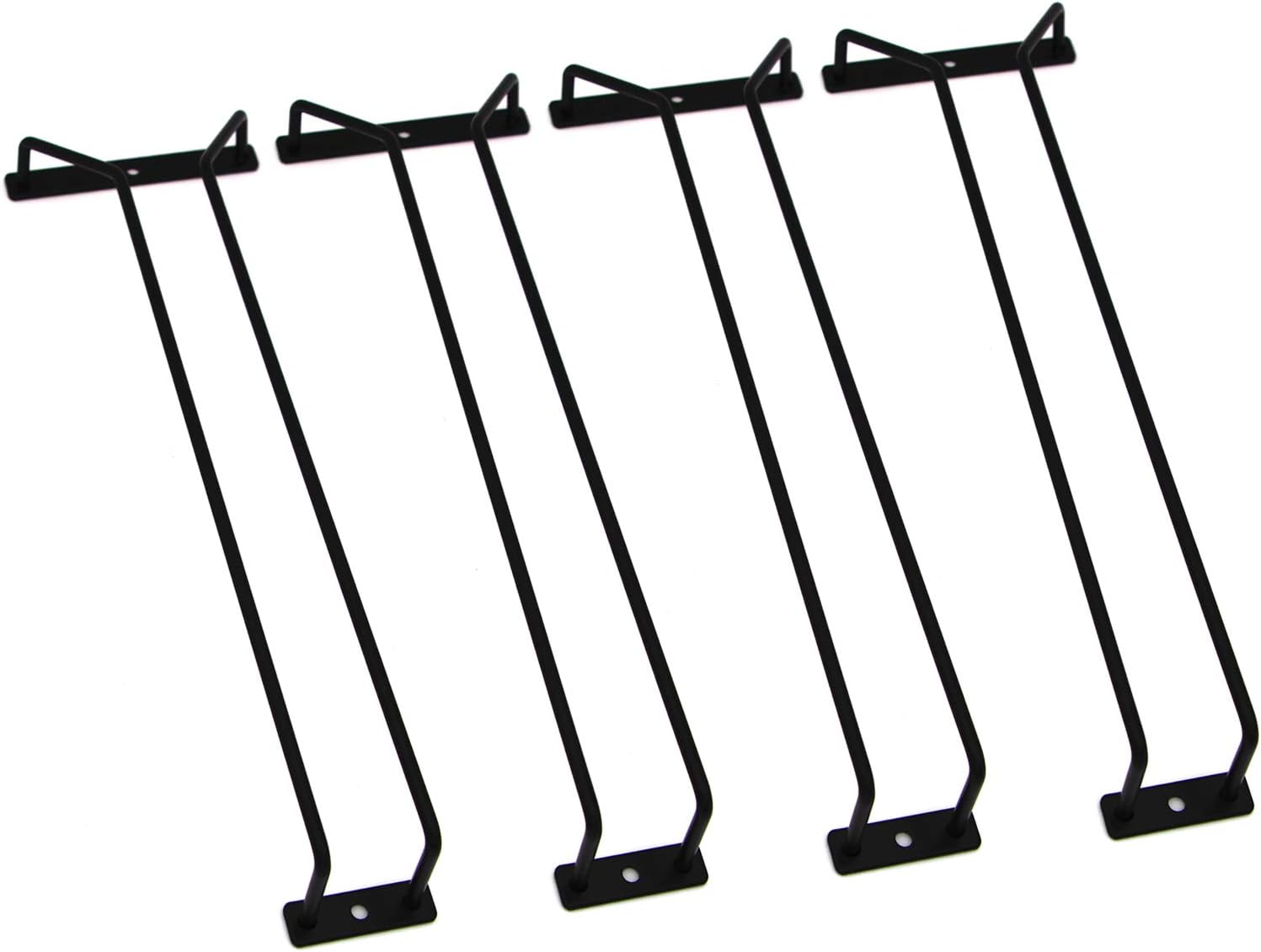 61OHWxvyv7L._AC_SL1500_.jpg 14-Inch Black Wine Glass Rack, Under Cabinet Wine Glass Holder Stainless Steel Chrome Finish Stemware Rack - Hanging Stemware Holder for Cabinet Kitchen Bar, Set of 4 - Image 1