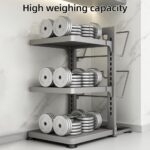 Pots and Pans Organizer Rack for Cabinet, 3L Heavy Duty Under Sink Pot lid organizer, 3 Adjustable Tiers Carbon Steel Cabinet Organizers and Storage for Big Stock Pots, Heavy Cookware, Black - Image 4