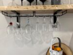 14-Inch Black Wine Glass Rack, Under Cabinet Wine Glass Holder Stainless Steel Chrome Finish Stemware Rack - Hanging Stemware Holder for Cabinet Kitchen Bar, Set of 4 - Image 5