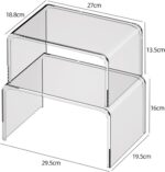 U-HOOME Clear Crylic Cabinet Shelf Organizer,2 Pack Kitchen Spice Rack Organizer for Cabinet,Stackable Desk Shelf Countertop Pantry Organization and Storage for Dishes, Soda Cans and Cup - Image 5