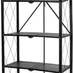 KSEIBI 5-Tier Carbon Steel Folding Storage Rack, 71.5 cm x 34 cm x 160 cm Size, Black