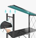 Rolling Cart Kitchen Trolley 5-Tier Shelf Rolling Utility Cart with Handle Adjustable Mobile Trolley Foldable Kitchen Storage Cart 220330 - Image 8