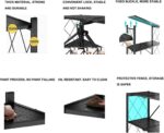 5-Tier Foldable Shelves,Organizers Rolling Cart Display Wire Rack, with Wheels Storage Shelving Unit,Heavy Duty Garage Storage Rack,Black Metal Kitchen Shelf - Image 7