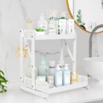 Pull Out Spice Rack Organizer,Standing Shelf Jars Storage Holder, Foldable Seasoning Shelf Organizer for Kitchen Storage, For Countertop and Cabinet (White) - Image 5