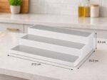 3-Tier Spice Rack Organizer – Non-Skid Kitchen Cabinet Shelf for Bottles, Jars & Seasonings | Expandable Countertop Storage Stand (White) - Image 4