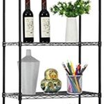 TreeTop 5-Tier Wire Shelving bathroom storage 5 Shelves Unit Metal kitchen Storage Rack(Black) (5-Tier)