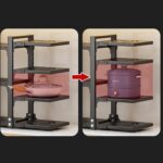 Tycom Pots and Pans Organizer for Cabinet,Kitchen Organizer and Storage Rack,Space Saving Stand with Adjustable Dividers,5 Layer Double Sided With Panel Black. - Image 2