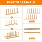 Bamboo Dish Drying Rack 3 Pack, Wooden Plate Organizer Holder for Dishes Bowls Cups Pot Lid Cutting Board, Kitchen Cabinet Storage Rack - Image 7