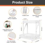 Pull Out Spice Rack Organizer,Standing Shelf Jars Storage Holder, Foldable Seasoning Shelf Organizer for Kitchen Storage, For Countertop and Cabinet (White)