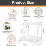 Pull Out Spice Rack Organizer,Standing Shelf Jars Storage Holder, Foldable Seasoning Shelf Organizer for Kitchen Storage, For Countertop and Cabinet (White)