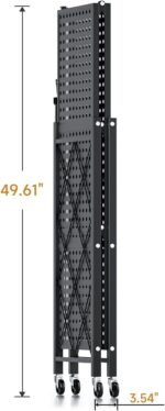 HealSmart 3-Tier Foldable Metal Shelves Heavy Duty Storage Shelving Unit with Wheels, Organizer Shelves for Garage Kitchen Holds up to 750 lbs Capacity, Black - Image 8