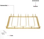 FOMANSH Wine Glass Rack Under Cabinet - Stemware Holder Metal Wine Glass Organizer Glasses Storage Hanger for Bar Kitchen Gold 4 Rows - Image 6