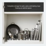 Pots and Pans Organizer, Baking Tray Storage Rack, Cutting Board and Saucepan Lid Holder – Space Saver Kitchen Cabinet and Countertop Organizer, Premium Plastic, 41.2 x 16.8 x 15 cm - Image 4