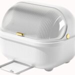 Dish Drying Rack,Large Dish Racks Organizers with Drainboard,Household with Lid Dish Draining RacK,Tableware Storage Box for Kitchen Counter Cabinets,for Kitchen,35 * 27 * 29CM (White)