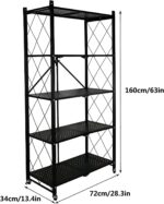Rolling Cart Kitchen Trolley 5-Tier Shelf Rolling Utility Cart with Handle Adjustable Mobile Trolley Foldable Kitchen Storage Cart 220330 - Image 3